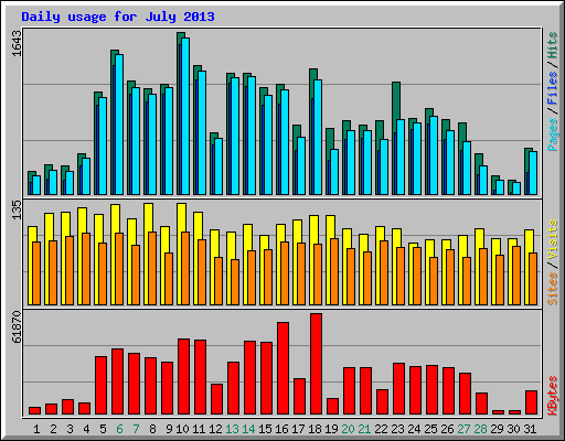 Daily usage for July 2013