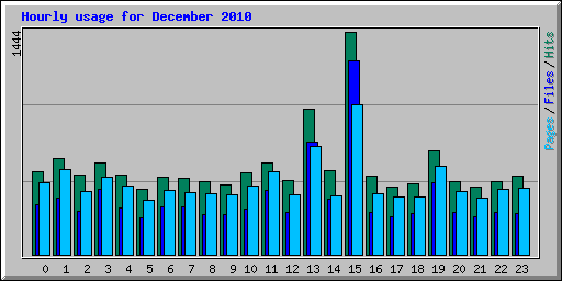 Hourly usage for December 2010