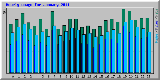 Hourly usage for January 2011