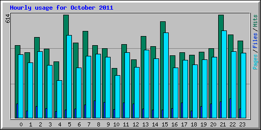 Hourly usage for October 2011