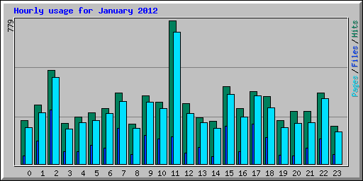 Hourly usage for January 2012