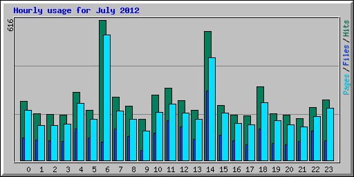 Hourly usage for July 2012