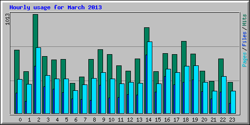 Hourly usage for March 2013