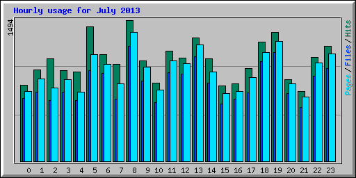 Hourly usage for July 2013