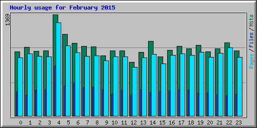 Hourly usage for February 2015