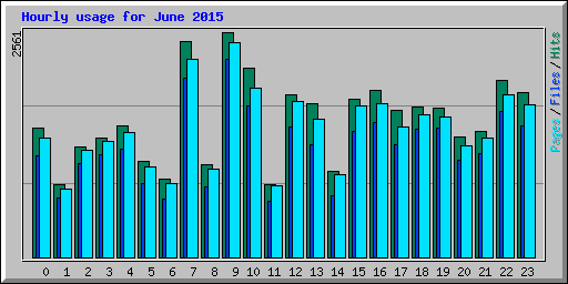 Hourly usage for June 2015