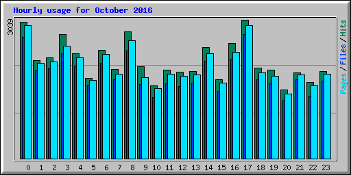 Hourly usage for October 2016