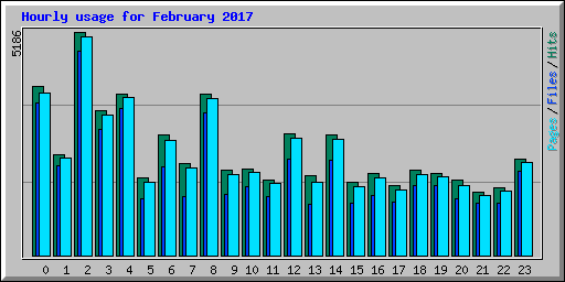 Hourly usage for February 2017