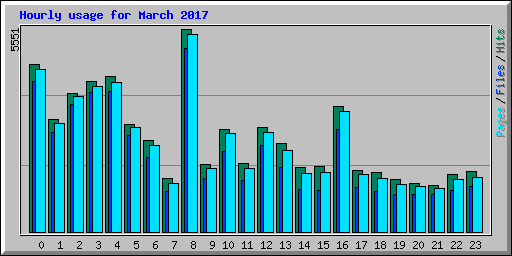 Hourly usage for March 2017