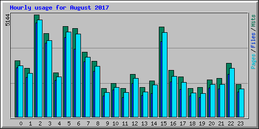 Hourly usage for August 2017