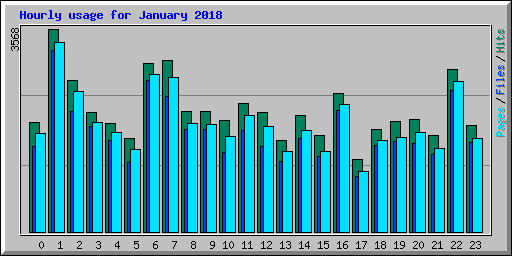 Hourly usage for January 2018